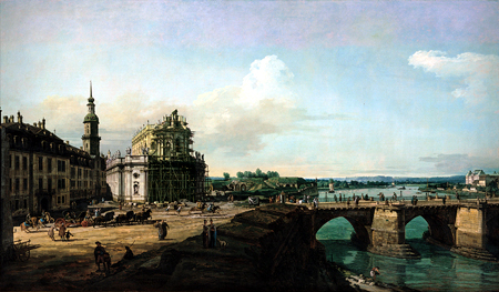 La Hofkirche di Dresda con il castello e il ponte di Augusto (Copyright Pinacoteca Giovanni e Marella Agnelli, Torino)
